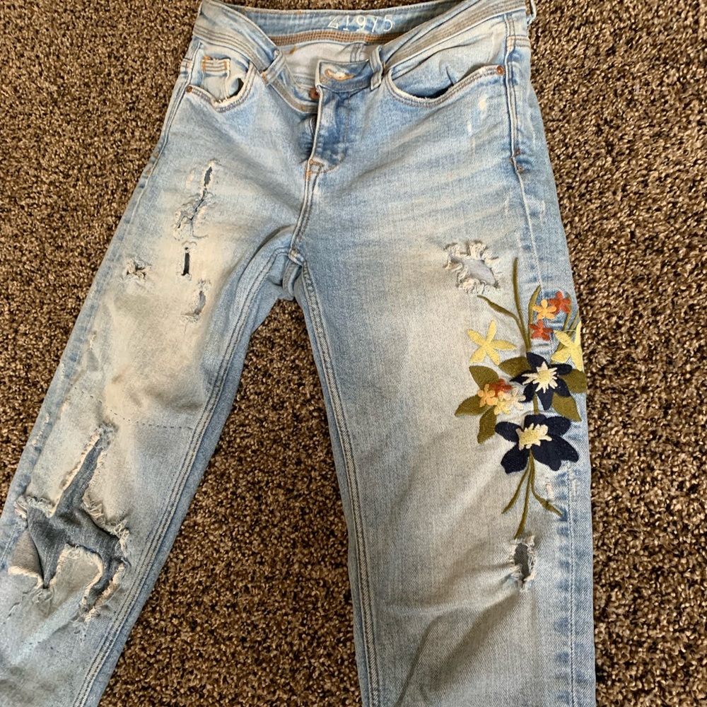 Cute Embroidered Jeans